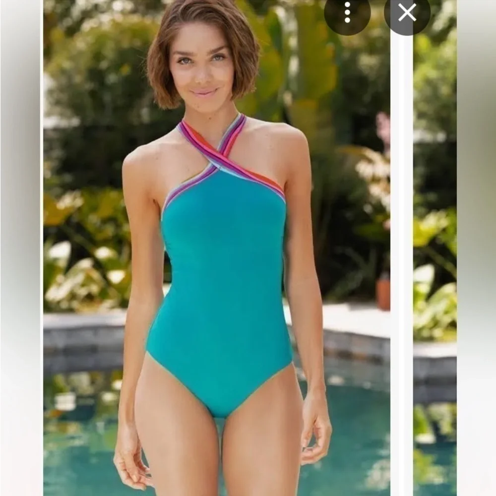 Trina Turk One Piece Reversible  Swimsuit Size 6 NWOT